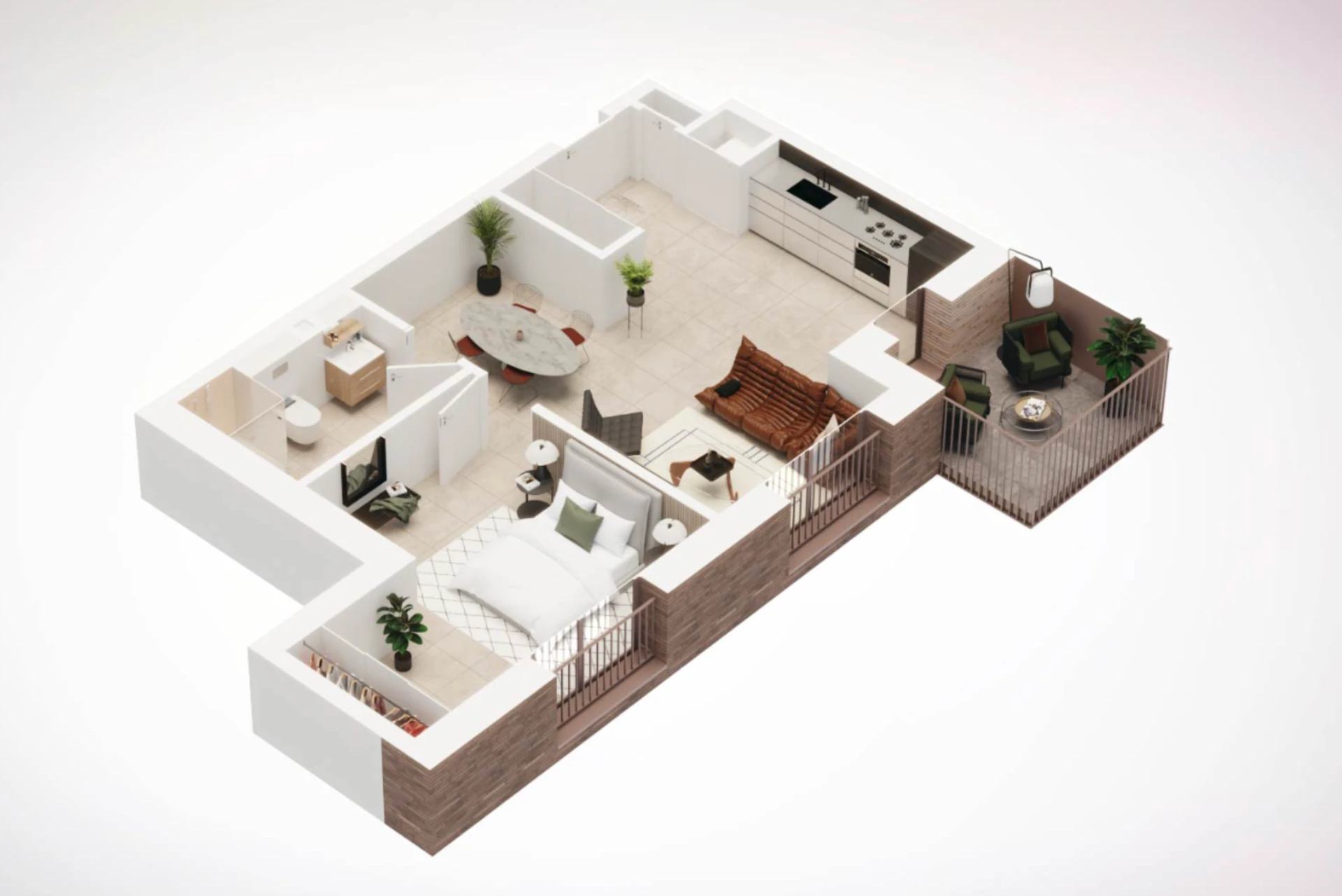 Appartement 1 chambre — 48 à 59 m²